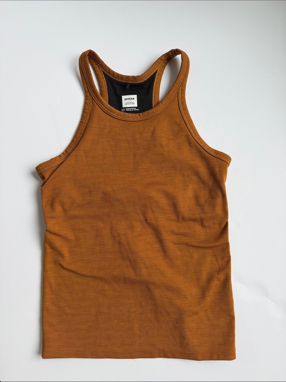 Prana Ribbed Racerback Tank in Rust Brown